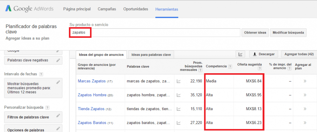 planificador de palabras clave 2